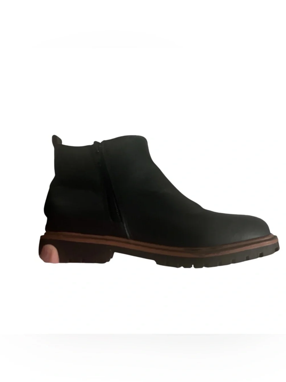 Nordstrom Kids Black Ankle Boots with Brown Sole